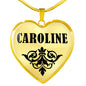 Caroline v01 - 18k Gold Finished Heart Pendant Luxury Necklace