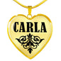 Carla v01 - 18k Gold Finished Heart Pendant Luxury Necklace