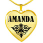 Amanda v01 - 18k Gold Finished Heart Pendant Luxury Necklace