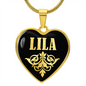 Lila v02 - 18k Gold Finished Heart Pendant Luxury Necklace
