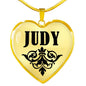 Judy v01 - 18k Gold Finished Heart Pendant Luxury Necklace