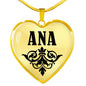 Ana v01 - 18k Gold Finished Heart Pendant Luxury Necklace