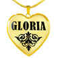 Gloria v01 - 18k Gold Finished Heart Pendant Luxury Necklace