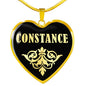 Constance v02 - 18k Gold Finished Heart Pendant Luxury Necklace