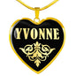 Yvonne v02 - 18k Gold Finished Heart Pendant Luxury Necklace