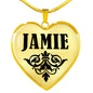 Jamie v01 - 18k Gold Finished Heart Pendant Luxury Necklace