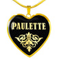 Paulette v02 - 18k Gold Finished Heart Pendant Luxury Necklace