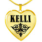 Kelli v01 - 18k Gold Finished Heart Pendant Luxury Necklace