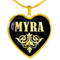 Myra v02 - 18k Gold Finished Heart Pendant Luxury Necklace