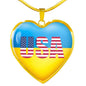 Ukrainian In The USA - 18k Gold Finished Heart Pendant Luxury Necklace