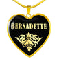 Bernadette v02 - 18k Gold Finished Heart Pendant Luxury Necklace
