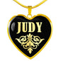 Judy v02 - 18k Gold Finished Heart Pendant Luxury Necklace
