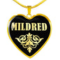 Mildred v02 - 18k Gold Finished Heart Pendant Luxury Necklace
