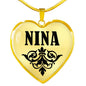 Nina v01 - 18k Gold Finished Heart Pendant Luxury Necklace
