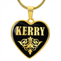 Kerry v02 - 18k Gold Finished Heart Pendant Luxury Necklace