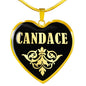 Candace v02 - 18k Gold Finished Heart Pendant Luxury Necklace