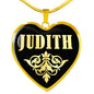Judith v02 - 18k Gold Finished Heart Pendant Luxury Necklace