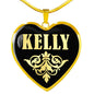 Kelly v02 - 18k Gold Finished Heart Pendant Luxury Necklace