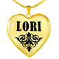 Lori v01 - 18k Gold Finished Heart Pendant Luxury Necklace