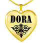 Dora v01 - 18k Gold Finished Heart Pendant Luxury Necklace