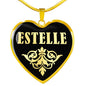 Estelle v02 - 18k Gold Finished Heart Pendant Luxury Necklace