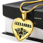 Alexandra v01 - 18k Gold Finished Heart Pendant Luxury Necklace