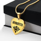 Henrietta v01 - 18k Gold Finished Heart Pendant Luxury Necklace