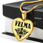 Velma v01 - 18k Gold Finished Heart Pendant Luxury Necklace