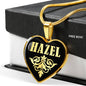 Hazel v02 - 18k Gold Finished Heart Pendant Luxury Necklace