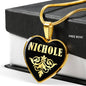 Nichole v02 - 18k Gold Finished Heart Pendant Luxury Necklace