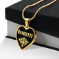 Henrietta v02 - 18k Gold Finished Heart Pendant Luxury Necklace