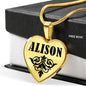 Alison v01 - 18k Gold Finished Heart Pendant Luxury Necklace