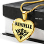 Danielle v01 - 18k Gold Finished Heart Pendant Luxury Necklace