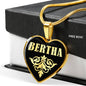 Bertha v02 - 18k Gold Finished Heart Pendant Luxury Necklace