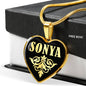 Sonya v02 - 18k Gold Finished Heart Pendant Luxury Necklace