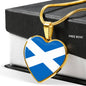 Scottish Flag - 18k Gold Finished Heart Pendant Luxury Necklace