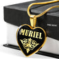 Muriel v02 - 18k Gold Finished Heart Pendant Luxury Necklace