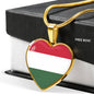 Hungarian Flag - 18k Gold Finished Heart Pendant Luxury Necklace