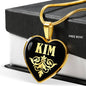 Kim v02 - 18k Gold Finished Heart Pendant Luxury Necklace