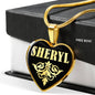 Sheryl v02 - 18k Gold Finished Heart Pendant Luxury Necklace