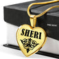 Sheri v01 - 18k Gold Finished Heart Pendant Luxury Necklace