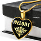 Melody v02 - 18k Gold Finished Heart Pendant Luxury Necklace