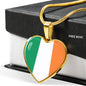 Irish Flag - 18k Gold Finished Heart Pendant Luxury Necklace
