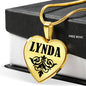 Lynda v01 - 18k Gold Finished Heart Pendant Luxury Necklace
