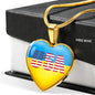 Ukrainian In The USA - 18k Gold Finished Heart Pendant Luxury Necklace