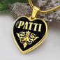 Patti v02 - 18k Gold Finished Heart Pendant Luxury Necklace