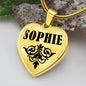 Sophie v01 - 18k Gold Finished Heart Pendant Luxury Necklace