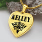 Kelley v01 - 18k Gold Finished Heart Pendant Luxury Necklace