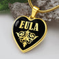 Eula v02 - 18k Gold Finished Heart Pendant Luxury Necklace