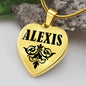 Alexis v01 - 18k Gold Finished Heart Pendant Luxury Necklace